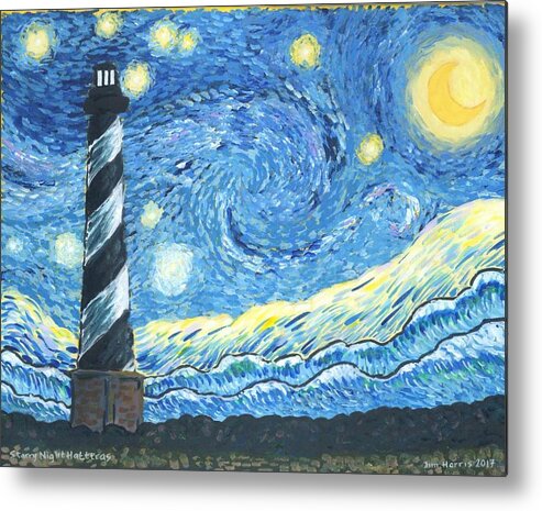 Hatteras Metal Print featuring the painting Starry Night Hatteras by Jim Harris