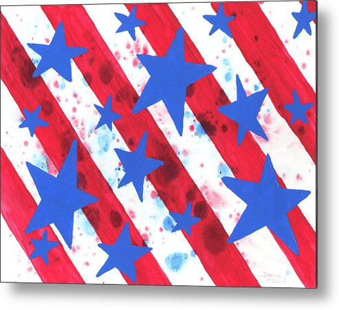 Darice Metal Print featuring the painting Stars and Strips by Darice Machel McGuire