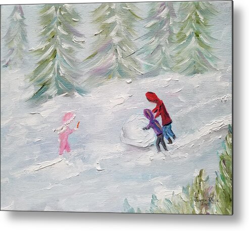 Winter Metal Print featuring the painting Start of Something Big by Judith Rhue