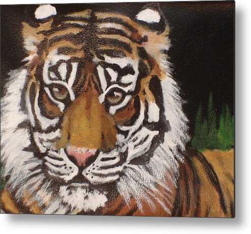 Tiger Metal Print featuring the painting Steve by Carol Russell