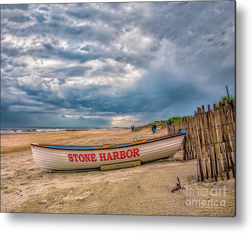 Atantic Coast Metal Print featuring the photograph Storm Clouds in Stone Harbor by Nick Zelinsky Jr