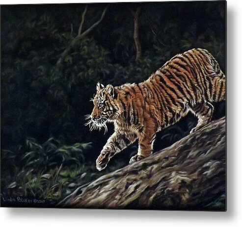 Animal Metal Print featuring the pastel Sumatran cub by Linda Becker