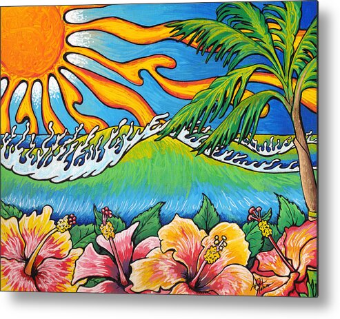 Surf Metal Print featuring the painting Summer Blooms by Adam Johnson