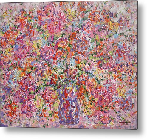 Painting Metal Print featuring the painting Summer Flowers by Leonard Holland