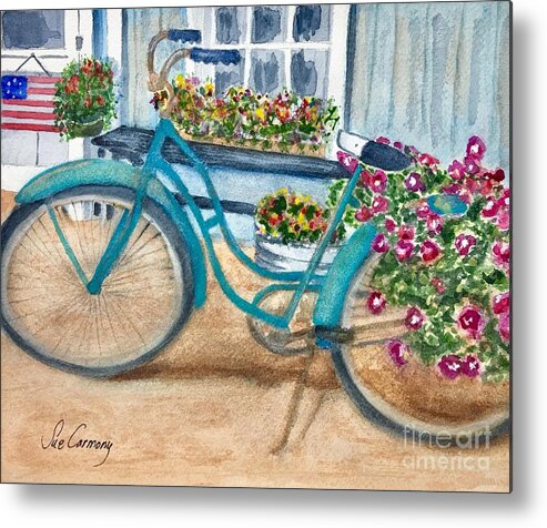Bike Metal Print featuring the painting Summertime by Sue Carmony