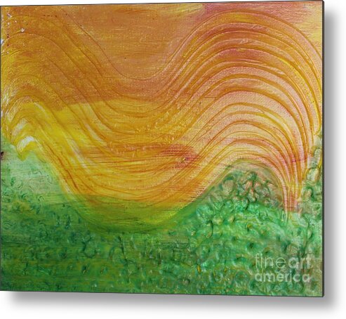 Sun Metal Print featuring the painting Sun and Grass in Harmony by Sarahleah Hankes