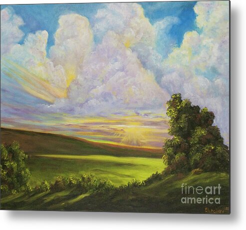 Meadow Painting Metal Print featuring the painting Sunburst by Charlotte Blanchard