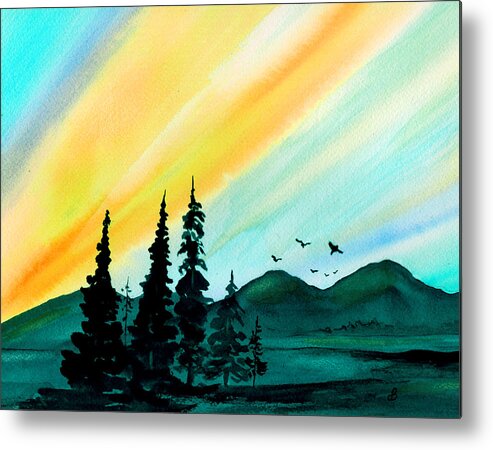 Landscape Metal Print featuring the painting Sunrays by Brenda Owen