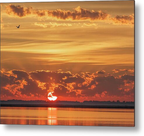 Kansas Metal Print featuring the photograph Sunrise at Cheyenne Bottoms 02 by Rob Graham