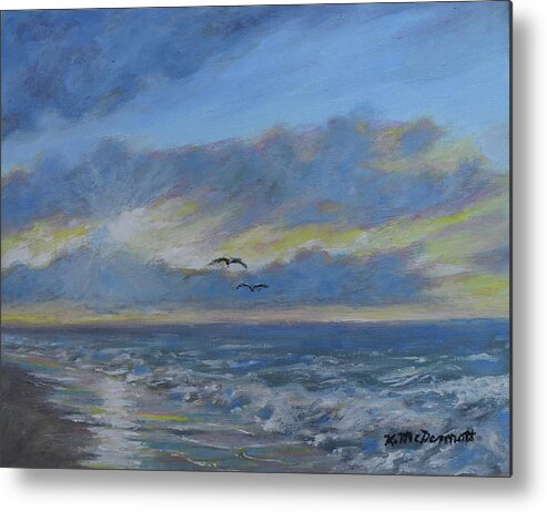 Seascape Metal Print featuring the painting Sunrise Glow by Kathleen McDermott