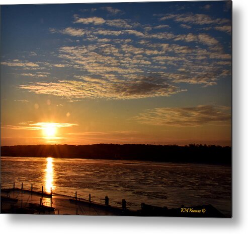 Sunrise On The Mississippi Metal Print featuring the photograph Sunrise On The Mississippi by Kathy M Krause