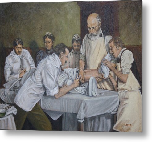 Art Metal Print featuring the painting Surgery 1900 by Todd Cooper