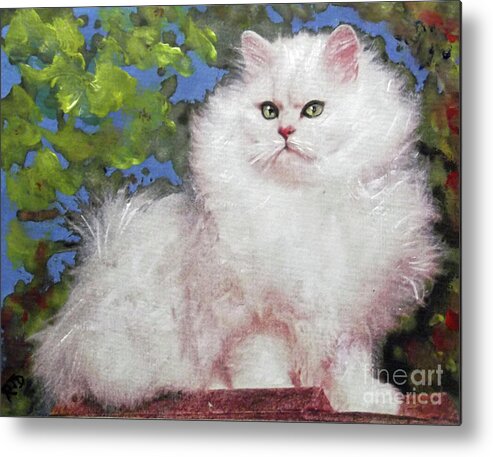 Cat Metal Print featuring the painting Suspicious Princess by Richard James Digance