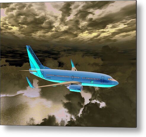 Airplane Metal Print featuring the digital art Swa 001 by Mike Ray