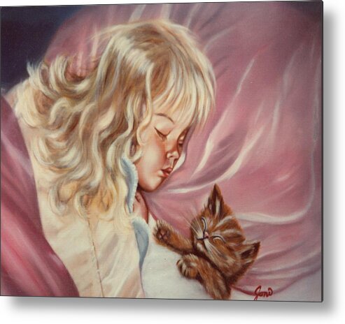 Portrait Metal Print featuring the painting Sweet Dreams by Joni McPherson