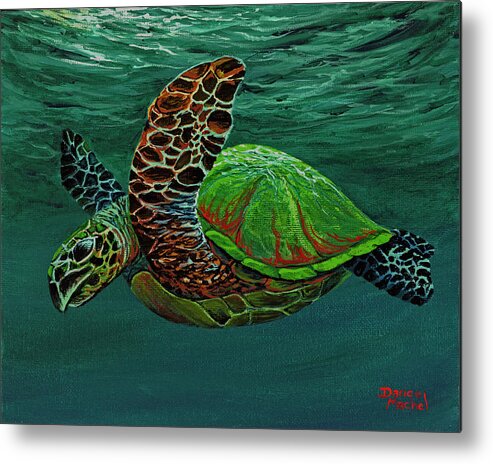 Animal Metal Print featuring the painting Swimming With Aloha by Darice Machel McGuire