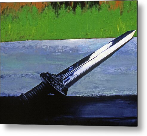 English Sword Metal Print featuring the painting Sword of Protection by Rene Capone