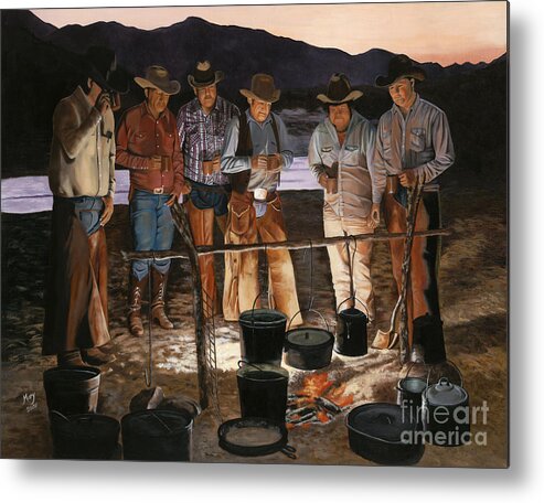 Arizona Metal Print featuring the painting Tall Tales by Mary Rogers