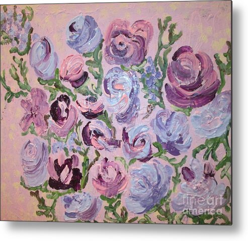 Flowers Metal Print featuring the painting Tapestry 1 by Jennylynd James