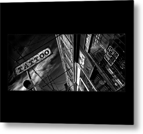 Toronto Metal Print featuring the photograph Tattoo Parlour on Black by Brian Carson