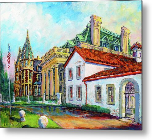 Painting Metal Print featuring the painting Terrace Villas by Les Leffingwell