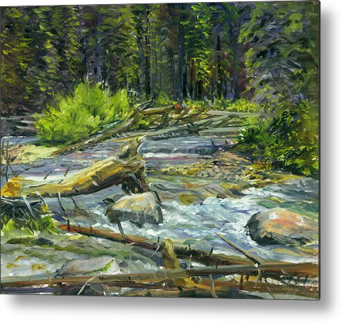 Creek Metal Print featuring the painting Teton Creek Pleinaire by Steve Spencer
