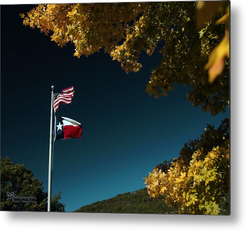 Lost Maple State Park Is A Real Source Of Texas Pride. Not Being A State Known For Its Changing Colors In The Fall Metal Print featuring the pyrography Texas Pride by Karen Musick