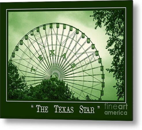 Texas Star Ferris Wheel Metal Print featuring the photograph Texas Star in Green by Imagery by Charly