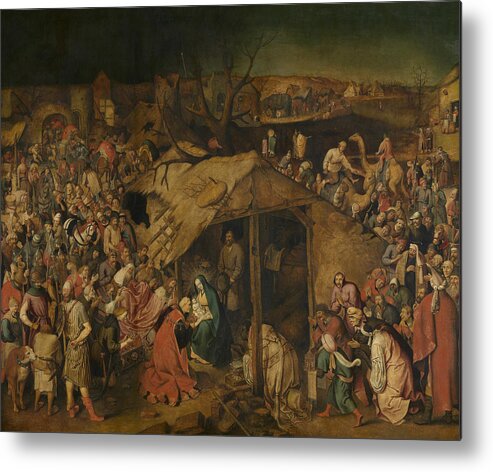 Flemish Painters Metal Print featuring the painting The Adoration of the Magi by Pieter Brueghel the Younger