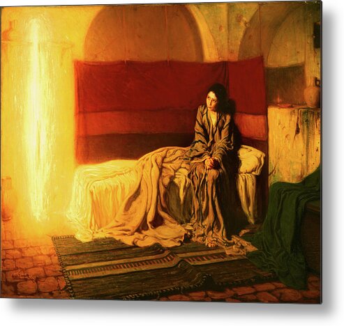 Henry Ossawa Tanner Metal Print featuring the painting The Annunciation by Henry Ossawa Tanner