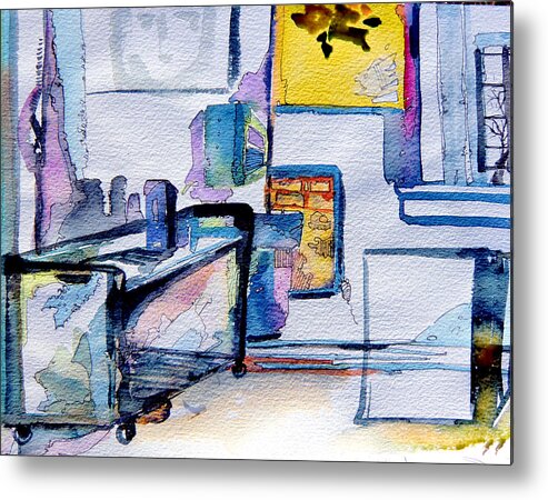 Abstract Art Metal Print featuring the painting The Artists Studio by Mindy Newman