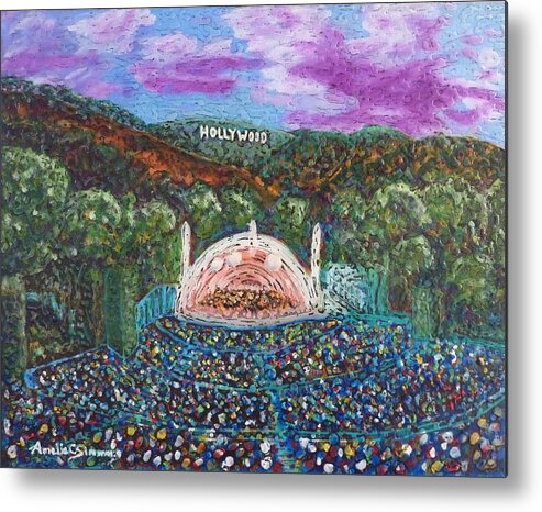 Hollywood Bowl Metal Print featuring the painting The Bowl by Amelie Simmons