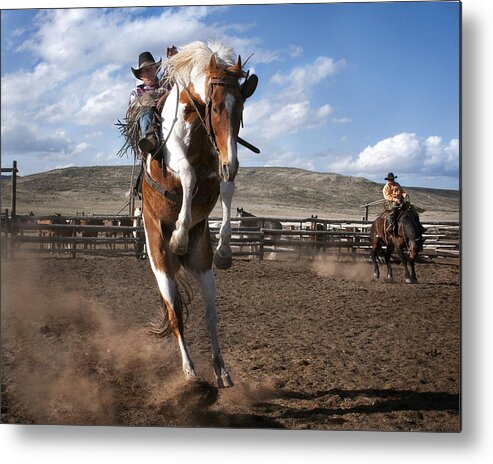 Rodeo Metal Print featuring the photograph The Buckout at Sombrero Ranch by Pamela Steege