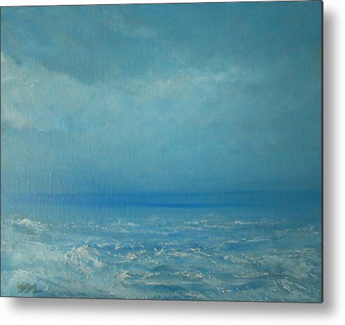 Seascape Metal Print featuring the painting The Calm Before The Storm by Jane See