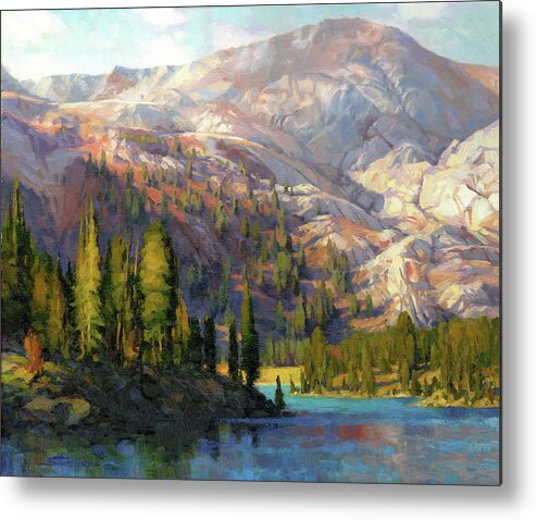 Mountain Metal Print featuring the painting The Divide by Steve Henderson