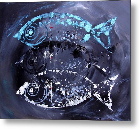 Fish Metal Print featuring the painting The End of This is Near by J Vincent Scarpace