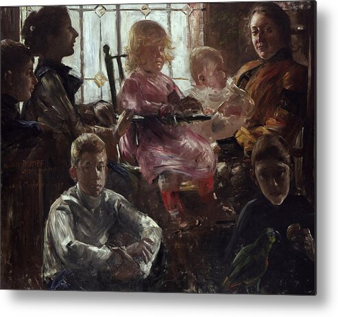 Lovis Corinth Metal Print featuring the painting The Family of the Painter Fritz Rumpf by Lovis Corinth