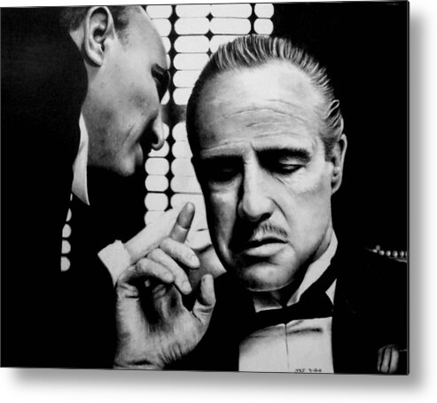 The Godfather Metal Print featuring the drawing The Godfather by Rick Fortson