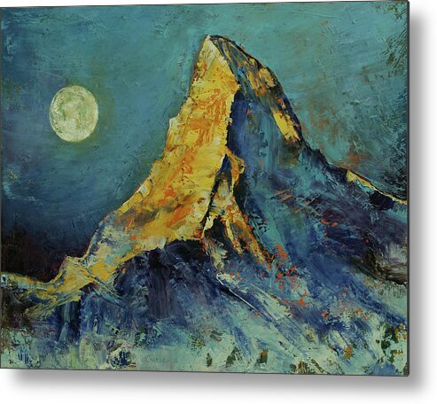 Michael Creese Metal Print featuring the painting The Matterhorn by Michael Creese
