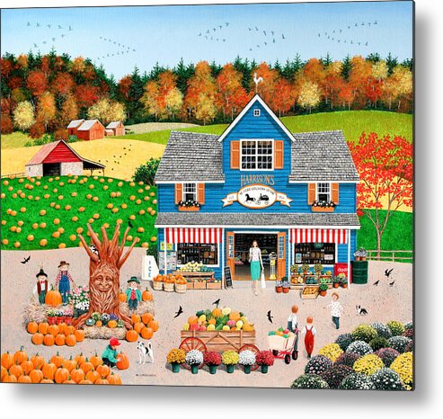 Folk Art Metal Print featuring the painting The Old Country Store by Wilfrido Limvalencia