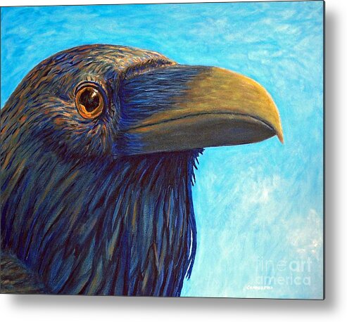 Raven Metal Print featuring the painting The Prophet by Brian Commerford