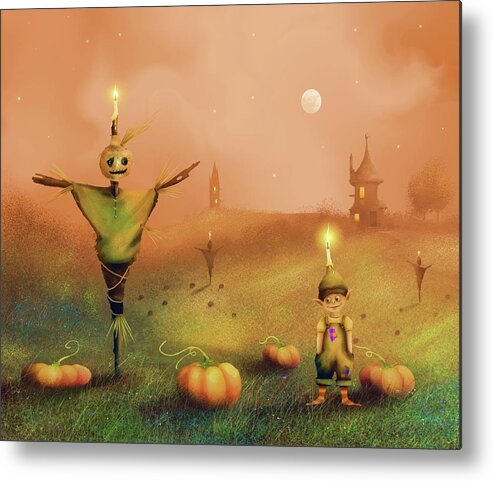 Fairy Metal Print featuring the painting The Pumpkin Thief by Joe Gilronan