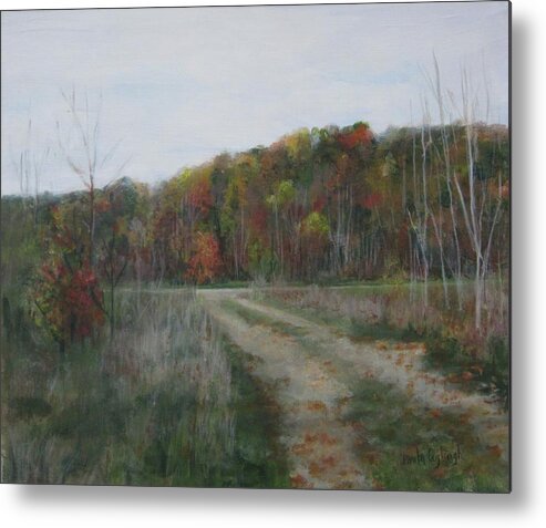 Autumn Metal Print featuring the painting The Road to Autumn by Paula Pagliughi