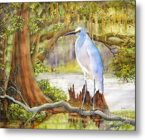 Landscape Metal Print featuring the painting The Stalker by Shirley Braithwaite Hunt