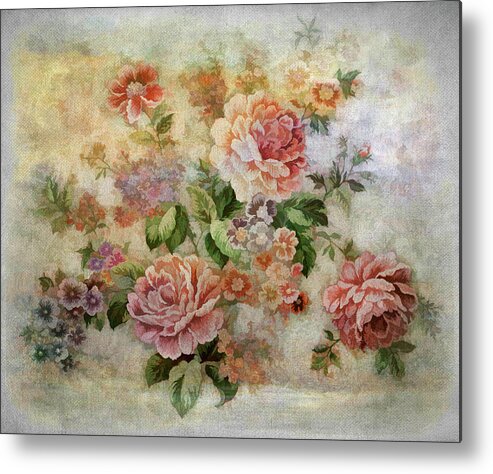 Flowers Metal Print featuring the digital art This Old Feeling by Grace Iradian