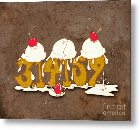 Pi Metal Print featuring the digital art Three Scoops of Pi by Laura Brightwood