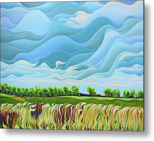 Landscape Metal Print featuring the painting Thunder Sky by Amy Ferrari