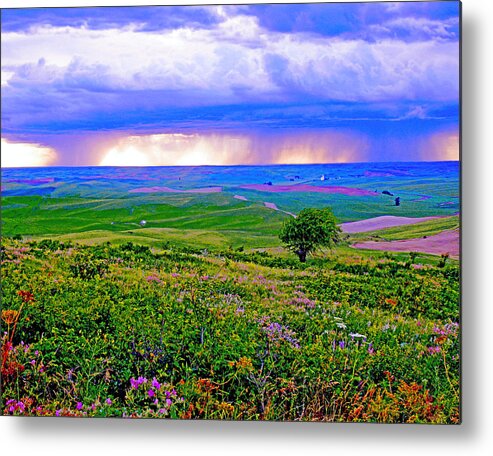 The Palouse Metal Print featuring the photograph Thunderstorm over The Palouse by Margaret Hood