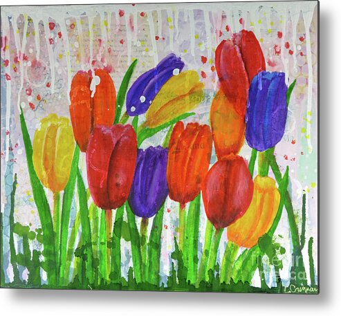 Crisman Metal Print featuring the painting Totally Tulips by Lisa Crisman