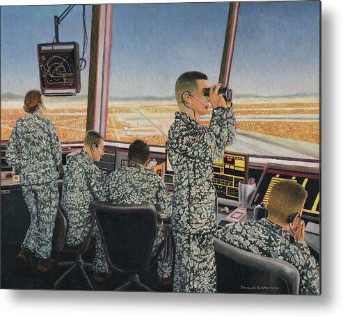 Air Force Metal Print featuring the painting Tower Crew by Douglas Castleman